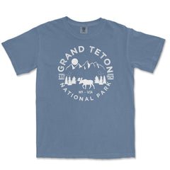 Grand Teton National Park Comfort Colors T-Shirt – Mountain Wildlife Emblem