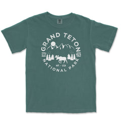 Grand Teton National Park Comfort Colors T-Shirt – Mountain Wildlife Emblem