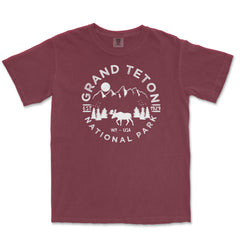 Grand Teton National Park Comfort Colors T-Shirt – Mountain Wildlife Emblem