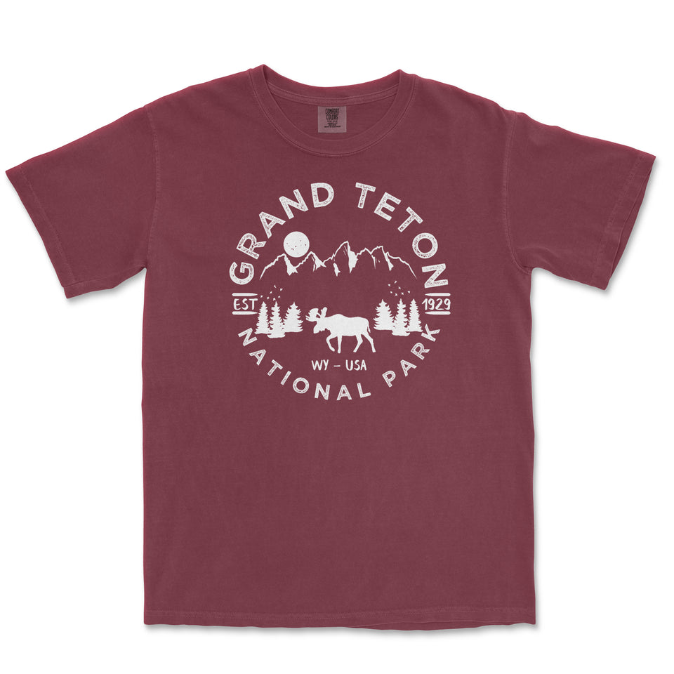 Grand Teton National Park Comfort Colors T-Shirt – Mountain Wildlife Emblem