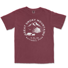 Great Smoky Mountains National Park Comfort Colors T-Shirt – Bears and Cabin