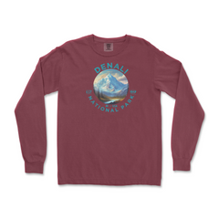 Denali National Park Comfort Colors Long Sleeve T-Shirt – Mountain Landscape Circle