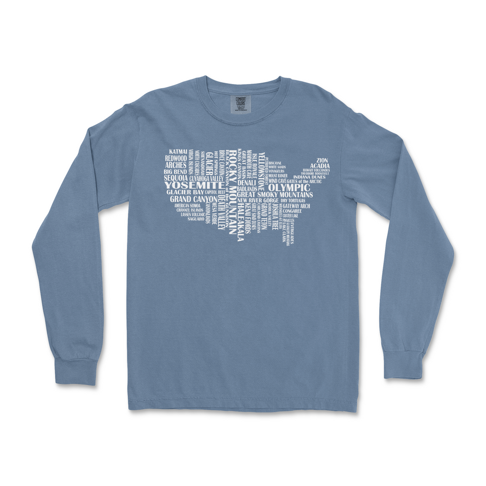 US National Parks Comfort Colors Long Sleeve T Shirt