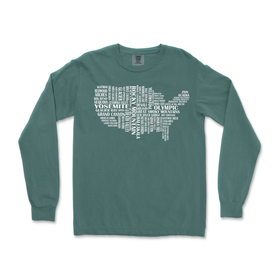US National Parks Comfort Colors Long Sleeve T Shirt