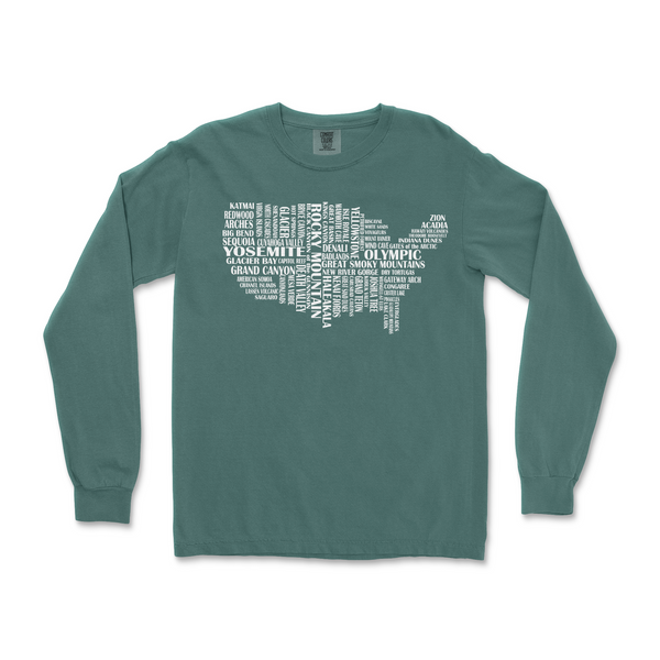 US National Parks Comfort Colors Long Sleeve T Shirt