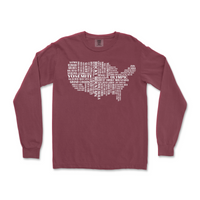 US National Parks Comfort Colors Long Sleeve T Shirt