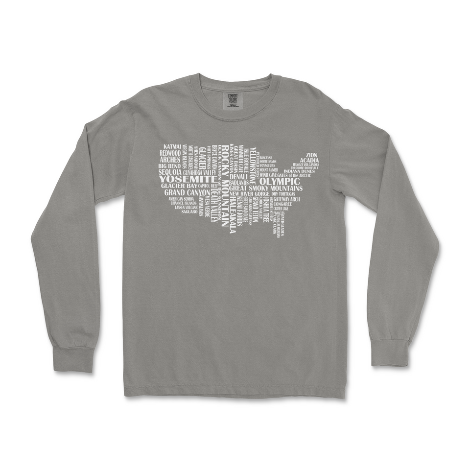 US National Parks Comfort Colors Long Sleeve T Shirt