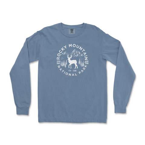 Rocky Mountain National Park Comfort Colors Long Sleeve T Shirt