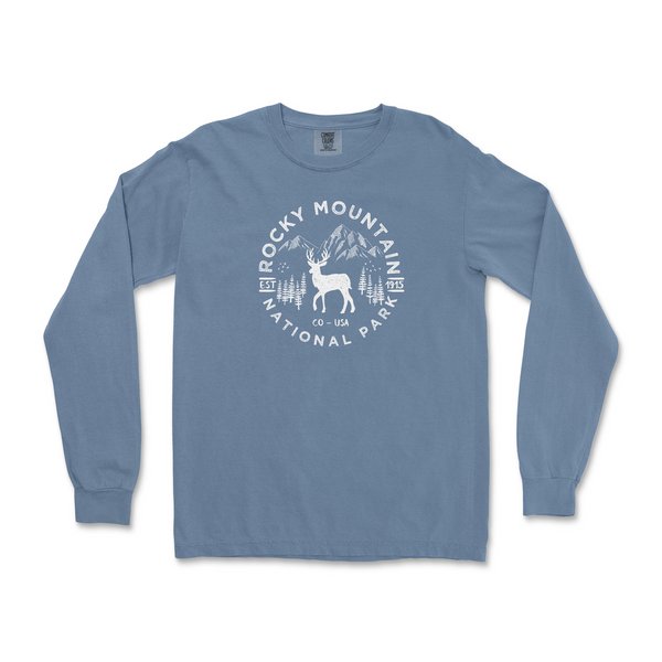 Rocky Mountain National Park Comfort Colors Long Sleeve T Shirt