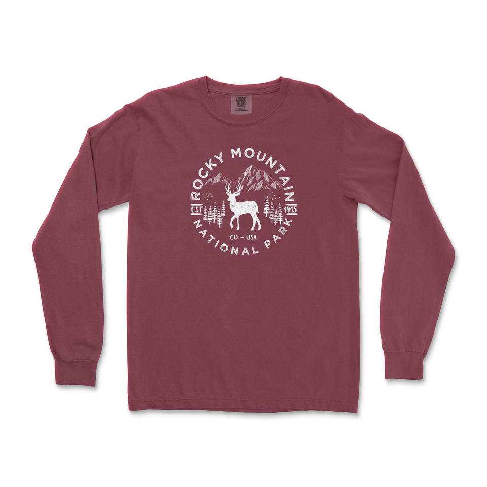 Rocky Mountain National Park Comfort Colors Long Sleeve T Shirt