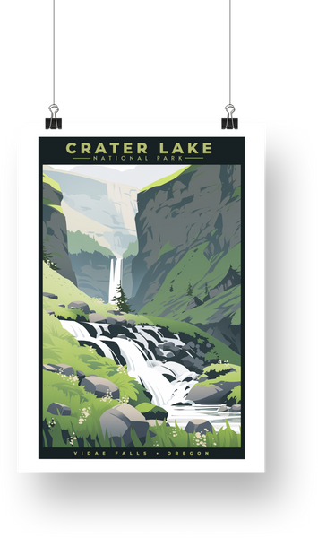 Crater Lake National Park Poster - Vidae Falls