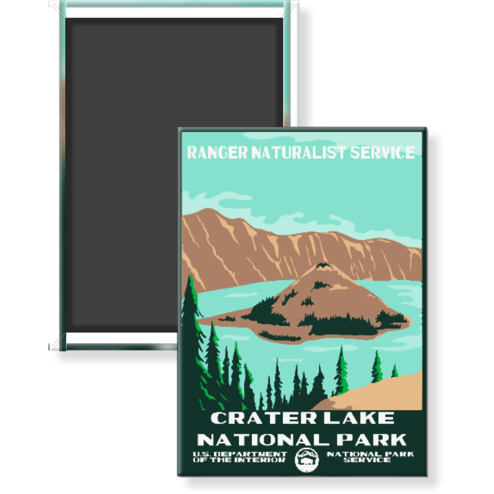 Crater Lake National Park Magnet – WPA Style