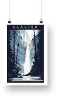 Glacier National Park Poster - Virginia Falls