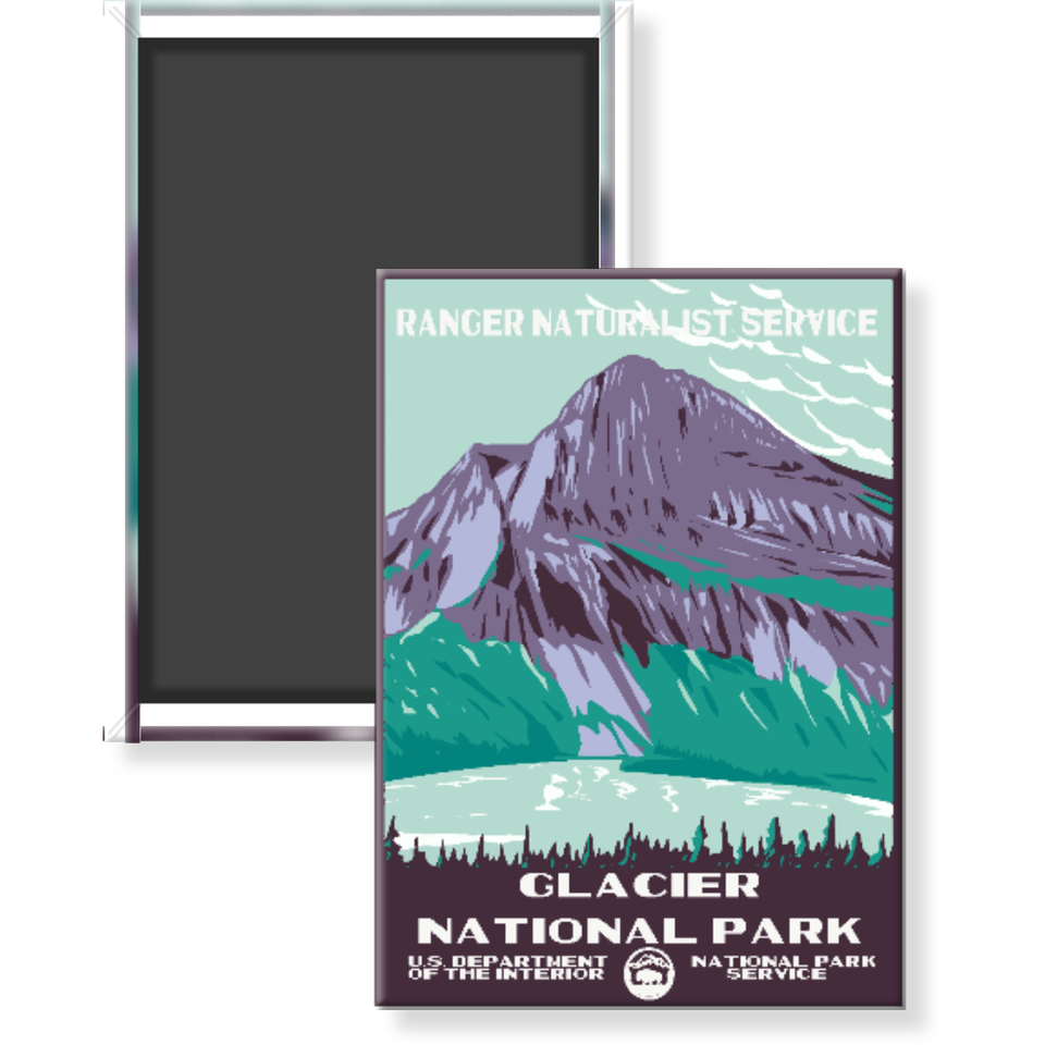 Glacier National Park Magnet – WPA Style