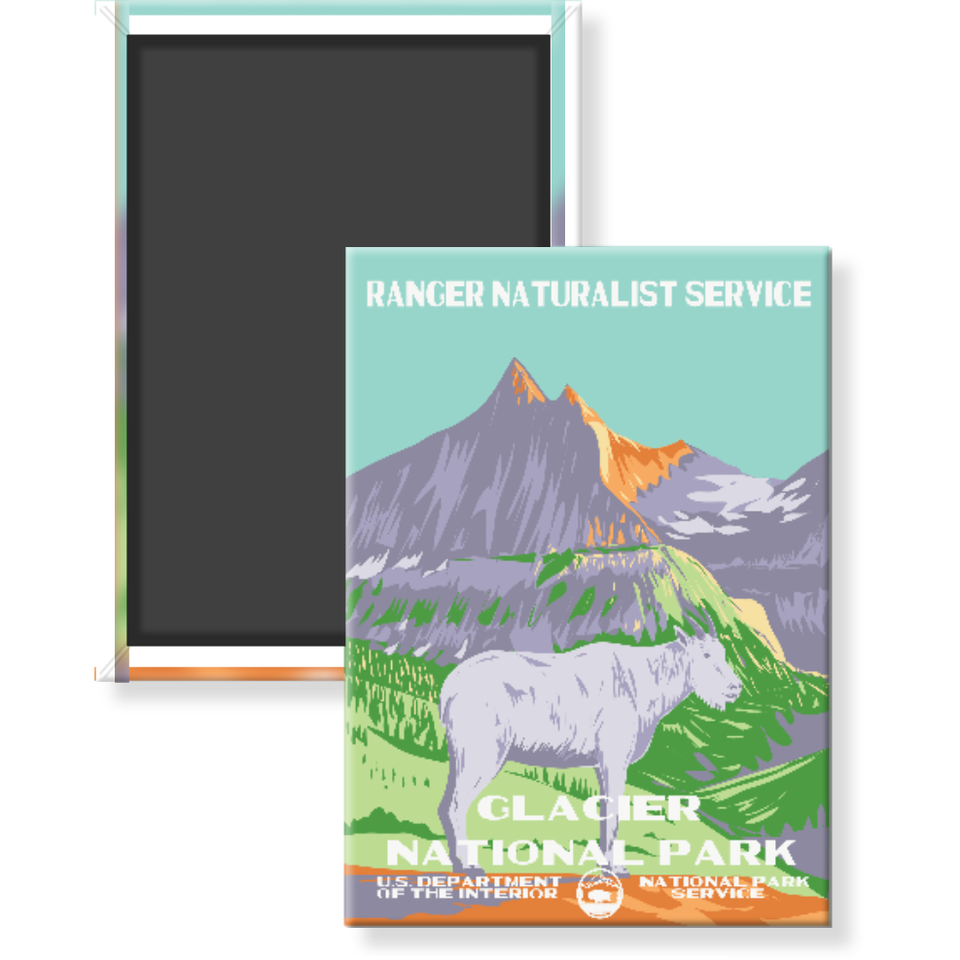Glacier National Park Magnet – WPA Style