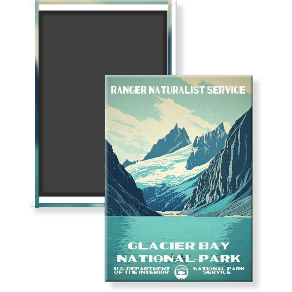Glacier Bay National Park Magnet – Vintage WPA Style