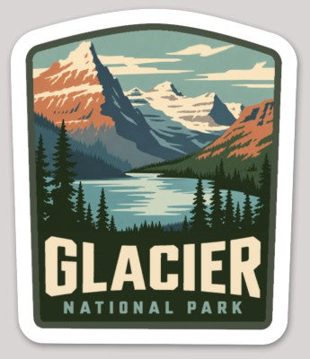Glacier National Park Die Cut Sticker – Vintage Arched-top