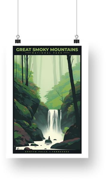 Great Smoky Mountains National Park Poster - Grotto Falls