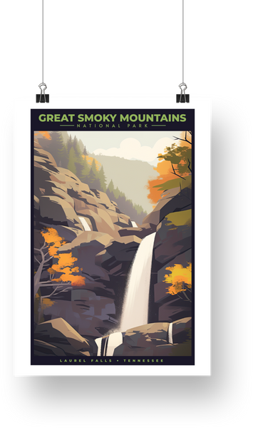 Great Smoky Mountains National Park Poster - Laurel Falls