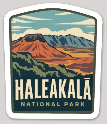 Haleakala National Park Die Cut Sticker – Vintage Arched-top Badge