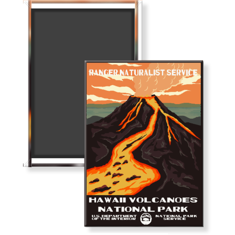 Hawaii Volcanoes National Park Magnet – WPA Style