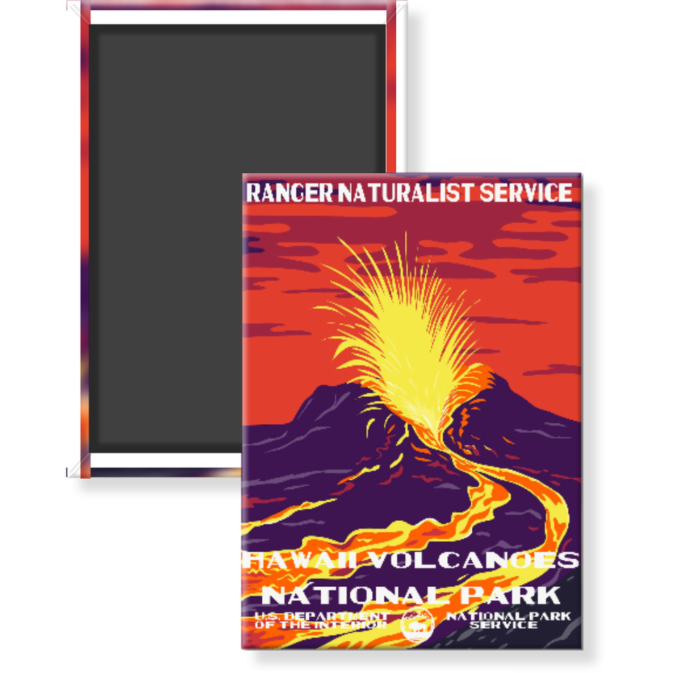 Hawaii Volcanoes National Park Magnet – WPA Style