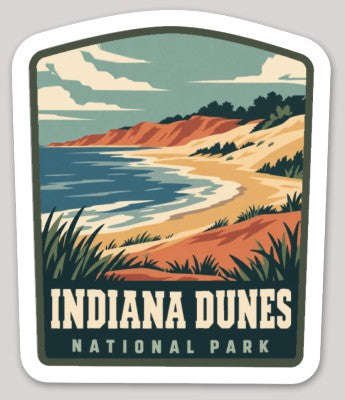 Indiana Dunes National Park Die Cut Sticker – Vintage Arched-top Badge