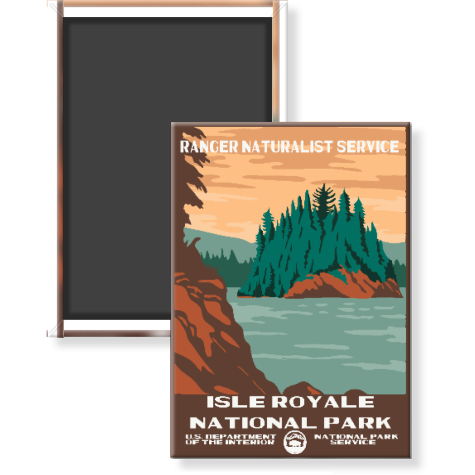 Isle Royale National Park Magnet – WPA Style