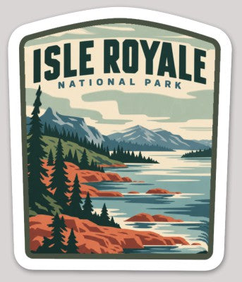 Isle Royale National Park Die Cut Sticker – Vintage Arched-top