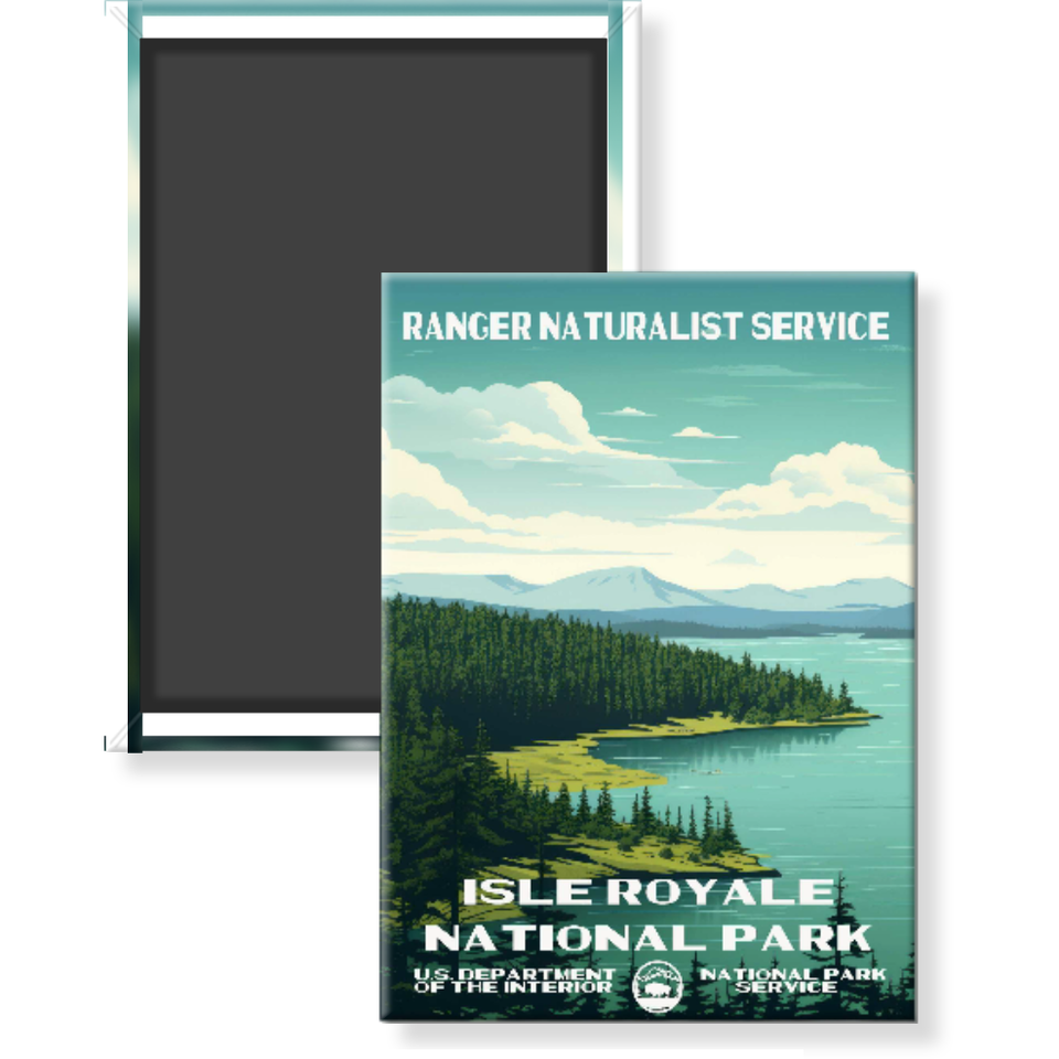 Isle Royale National Park Magnet – Vintage WPA Style
