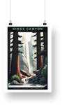 Kings Canyon National Park Poster - Grizzly Falls