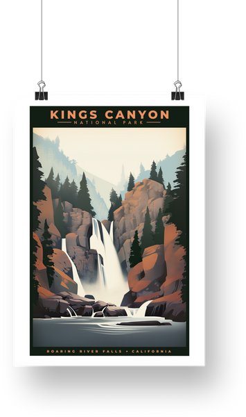 Kings Canyon National Park Poster - Roaring River Falls