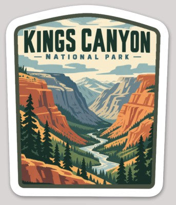 Kings Canyon National Park Die Cut Sticker – Vintage Arched-top