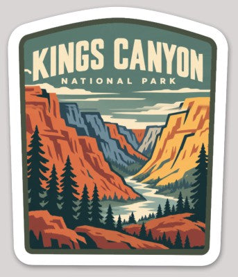 Kings Canyon National Park Die Cut Sticker – Vintage Arched-top Badge