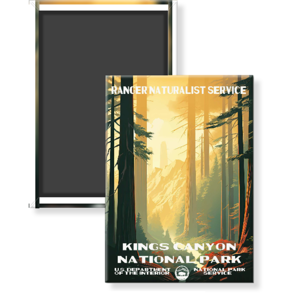 Kings Canyon National Park Magnet – Vintage WPA Style