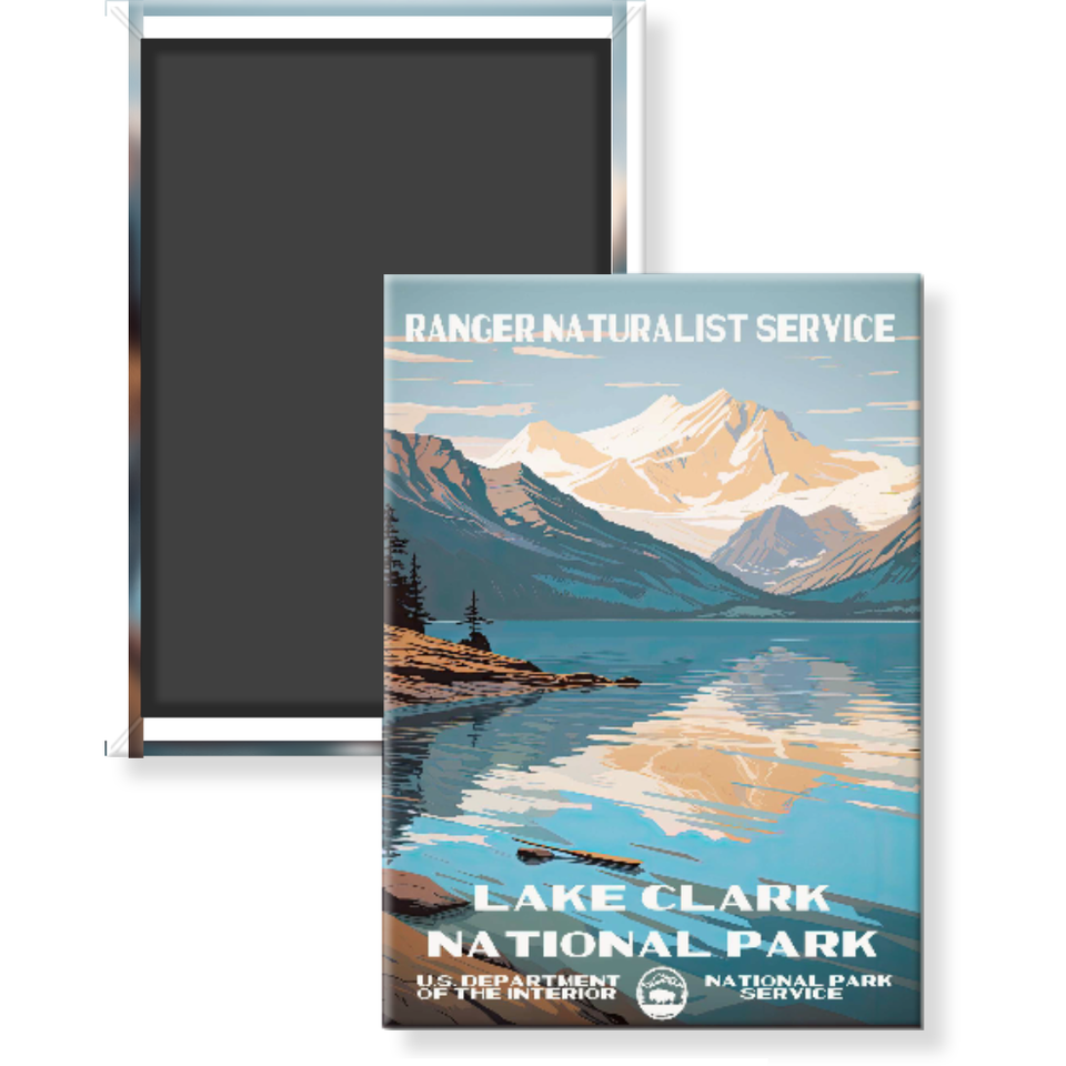 Lake Clark National Park Magnet – Vintage WPA Style