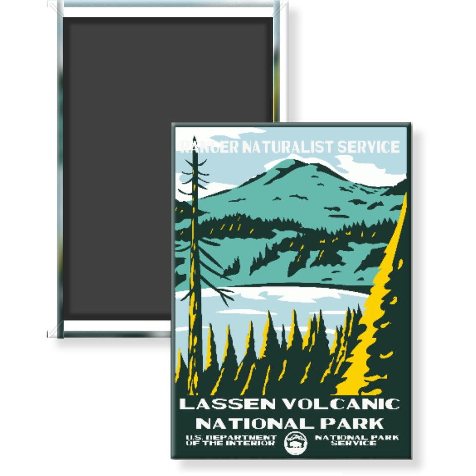 Lassen Volcanic National Park Magnet – WPA Style