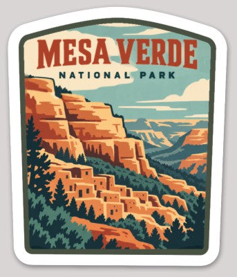 Mesa Verde National Park Die Cut Sticker – Vintage Arched-top Badge