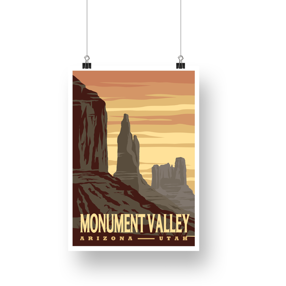 Monument Valley Poster – Desert Spires at Sunset