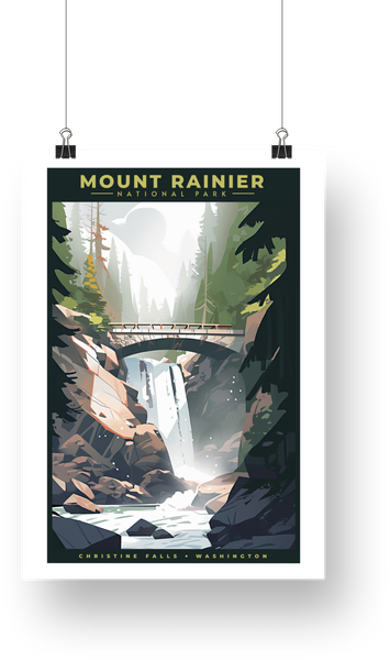 Mount Rainier National Park Poster - Christine Falls