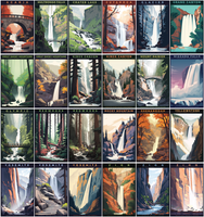 Waterfalls of the National Parks Magnet Collection