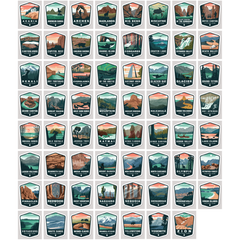 National Park Arrowhead Sticker Collection
