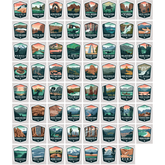 National Park Arrowhead Sticker Collection