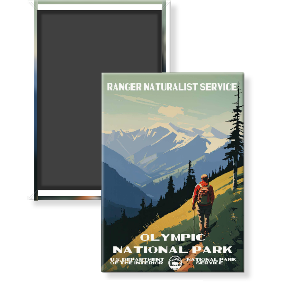 Olympic National Park Magnet – Vintage WPA Style