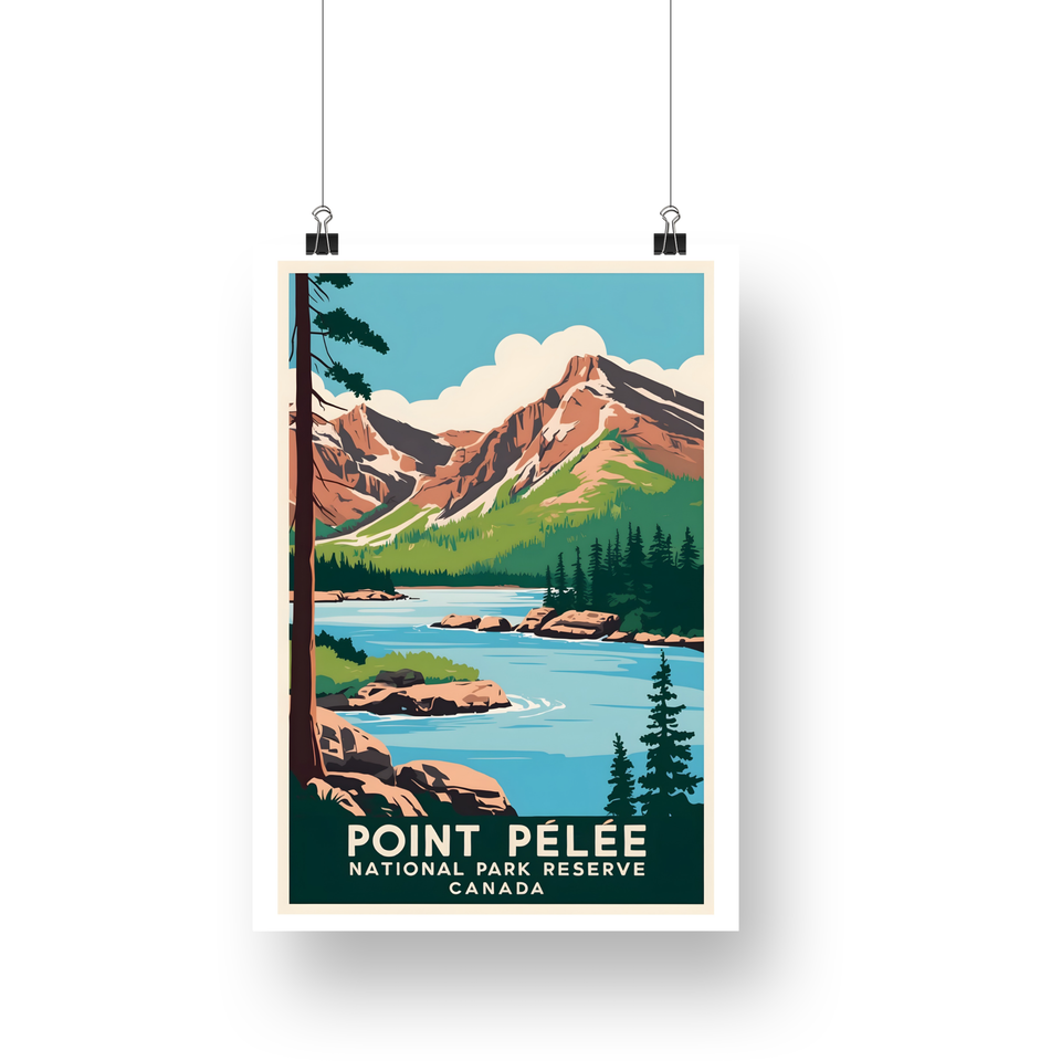Point Pelee National Park Poster – Mountain Shore & Evergreen Forest