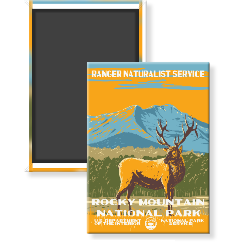 Rocky Mountain National Park Magnet – WPA Style