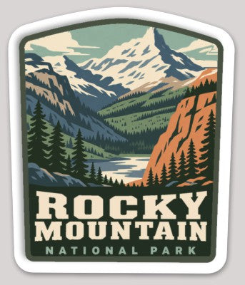 Rocky Mountain National Park Die Cut Sticker – Vintage Arched-top