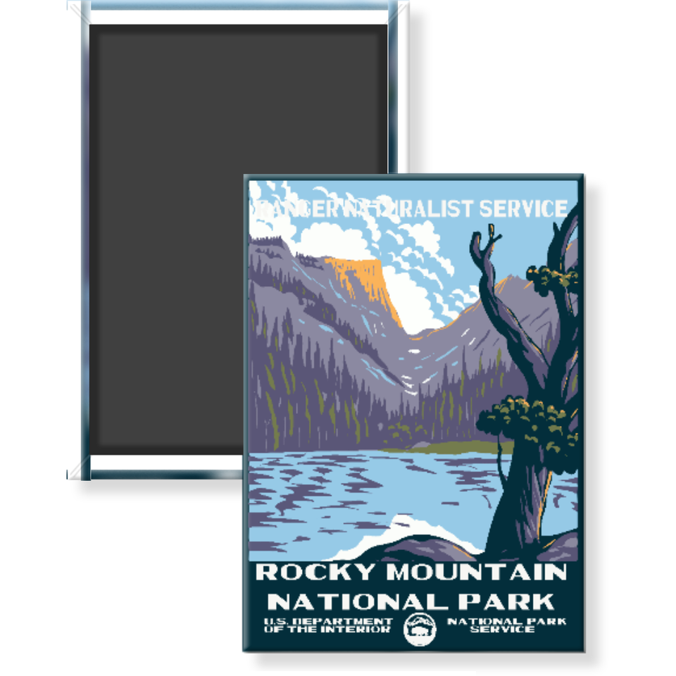Rocky Mountain National Park Magnet – WPA Style