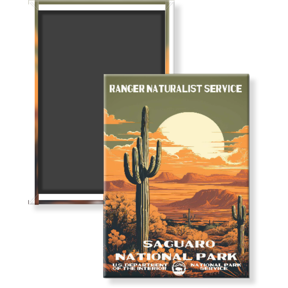 Saguaro National Park Magnet – Vintage WPA Style