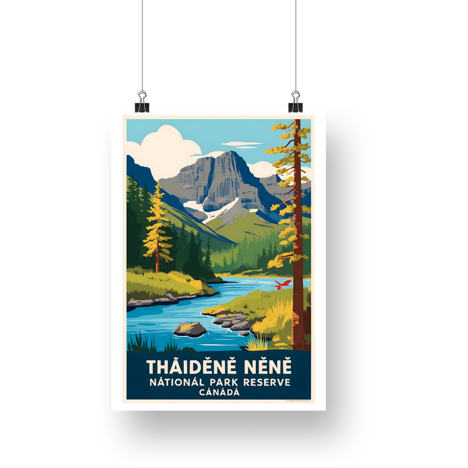 Thaidene Nëné National Park Poster – River Bend & Golden Forest